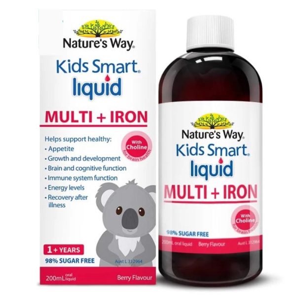 Siro sắt Nature’s Way Kids Smart Liquid Multi Iron 200ml Úc cho bé từ 1 tuổi