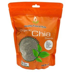 Hạt chia Healthy Food & Nuts Organic Chia Seeds 500g túi cam của Úc
